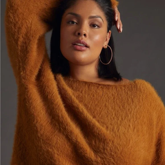 ✨ Anthropologie Cropped Eyelash Sweater Sz S - Picture 7 of 9